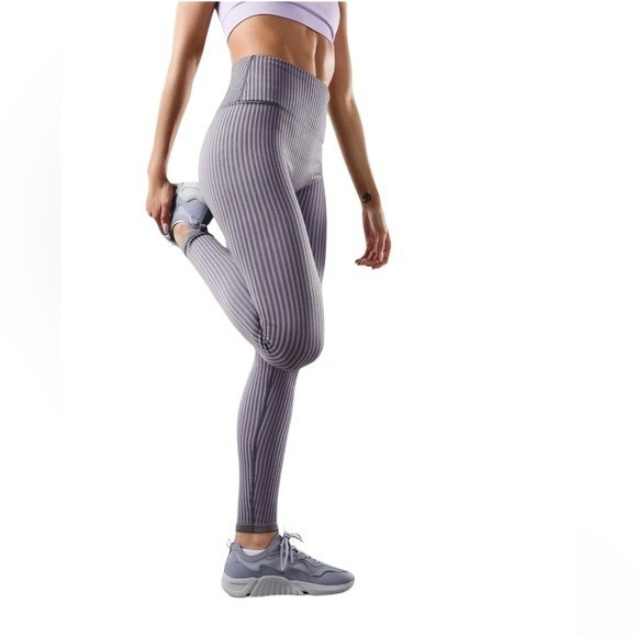 Fabletics Pants - FABLETICS High waisted seamless rib legging purple and gray women’s size small